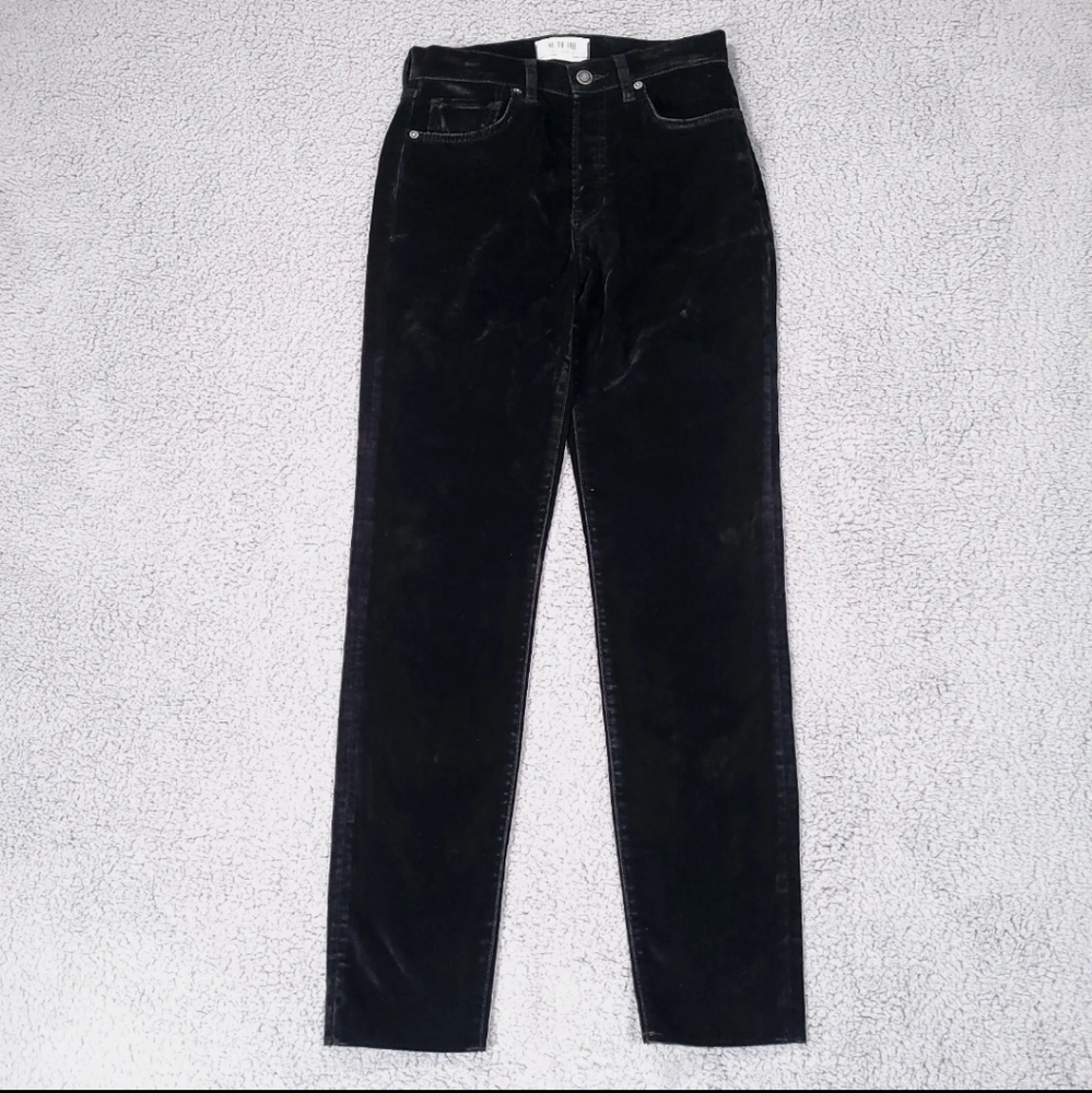 We The Free Free People Womens 26 Pants High Rise Slim Leg Button Fly Soft Touch